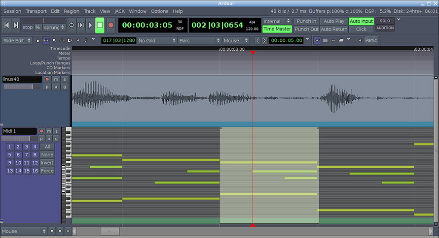 Скриншот программы Ardour